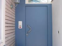 Haustür in blau